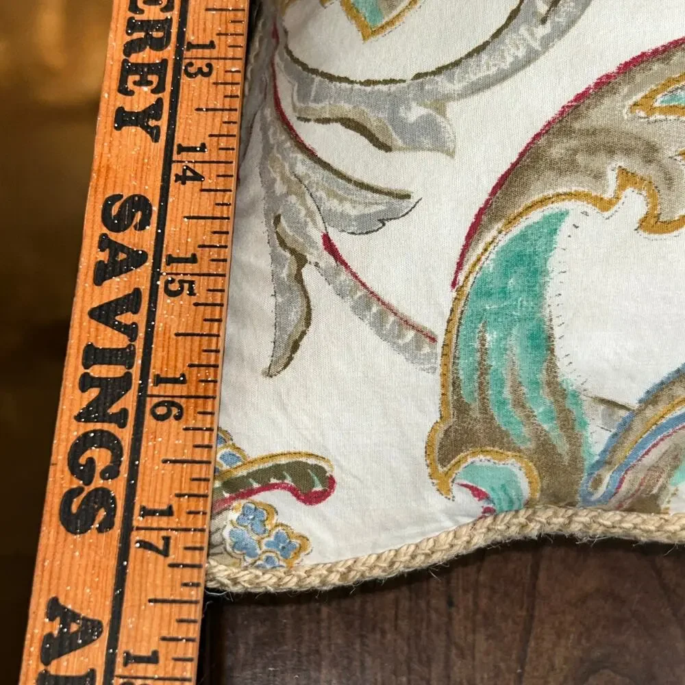 Corded Accent Pillow made w Ralph Lauren Antigua Floral Cotton Fabric